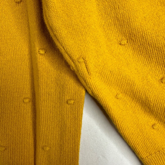Ann Taylor Factory Swiss Dot Goldenrod Crew Neck Sweater Size Small - Picture 9 of 9